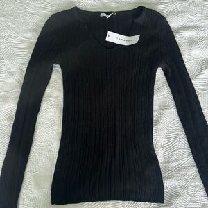 Topshop Black long sleeve shirt Sz XS